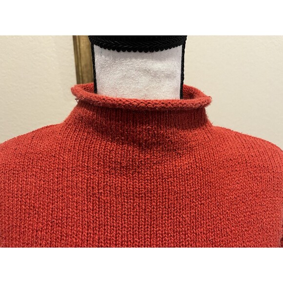 Calvin Klein Vintage Turtleneck Knit Sweater Large 100% Cotton Rolled Hem - Picture 2 of 7